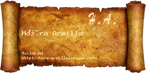Héra Armilla névjegykártya